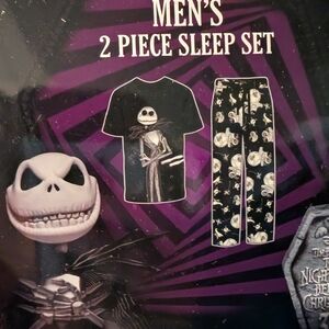 Nightmare Before Christmas Mens Pajama Set - Black and White Size Small